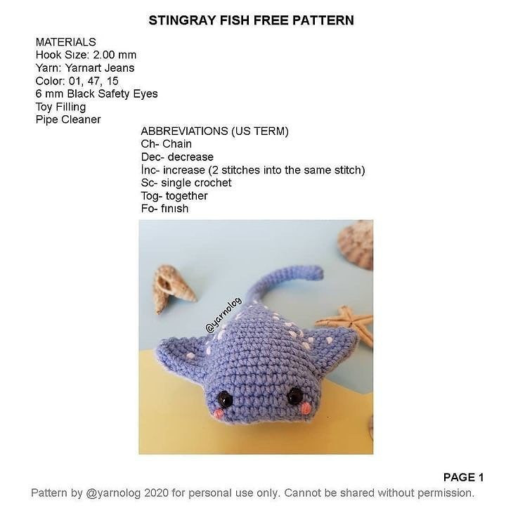 free crochet pattern stingray