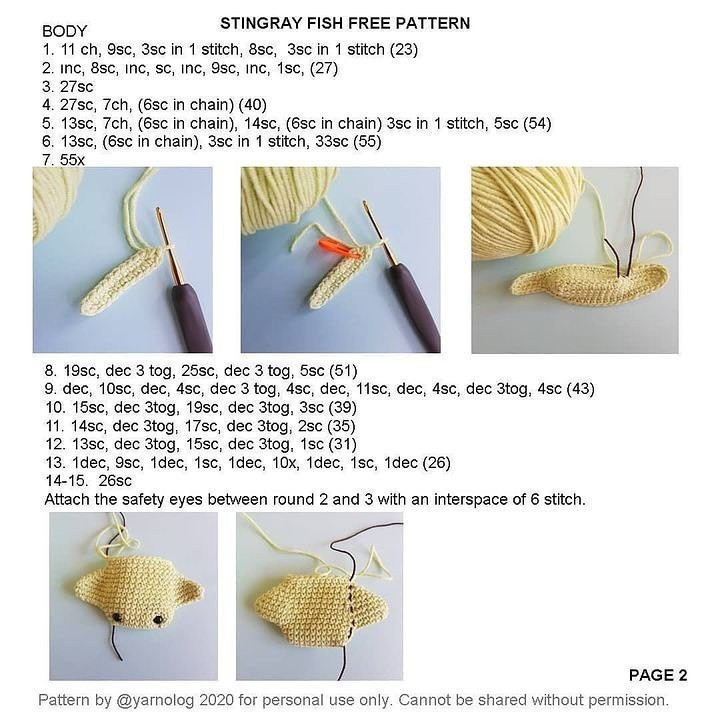 free crochet pattern stingray