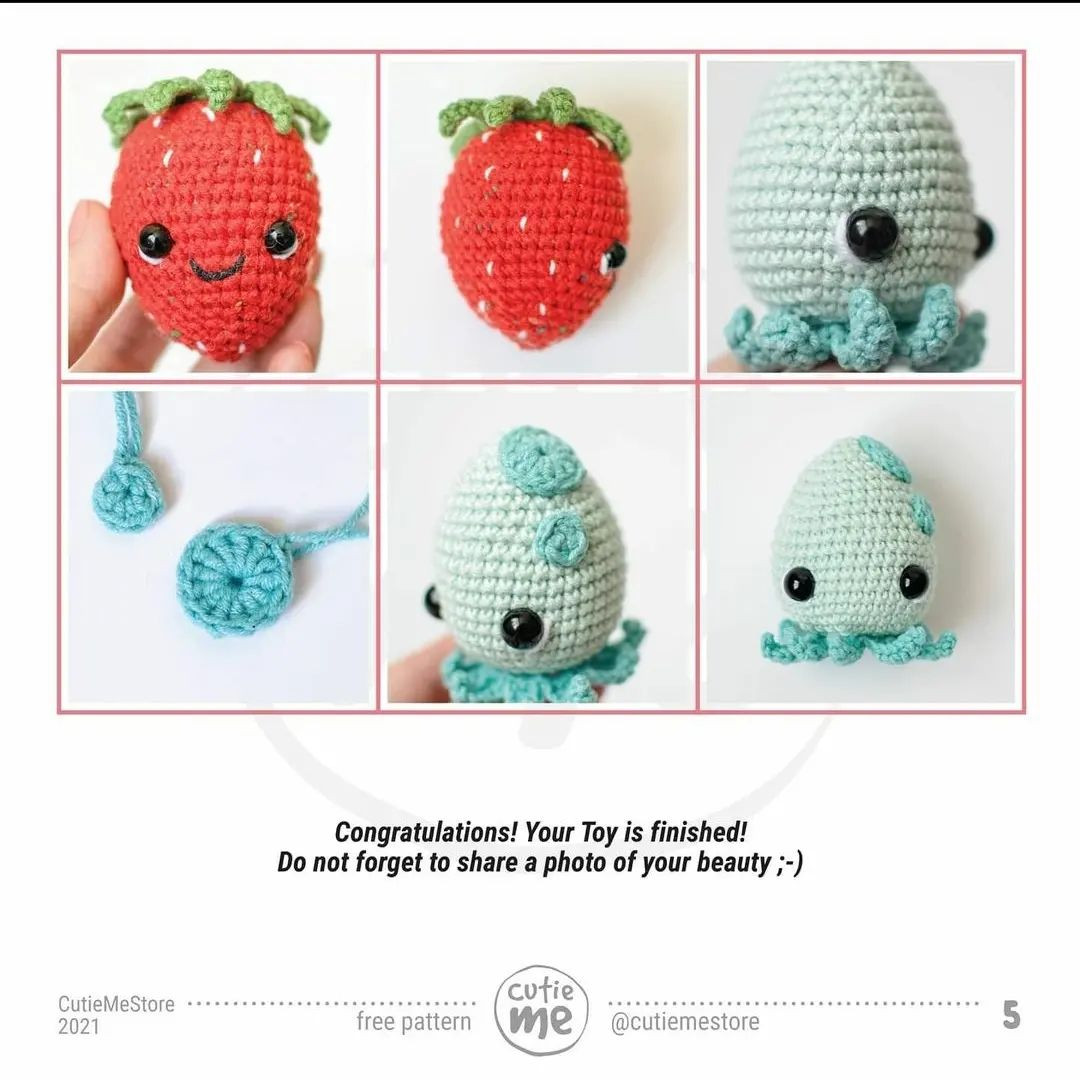 free crochet pattern strawberry and octopus