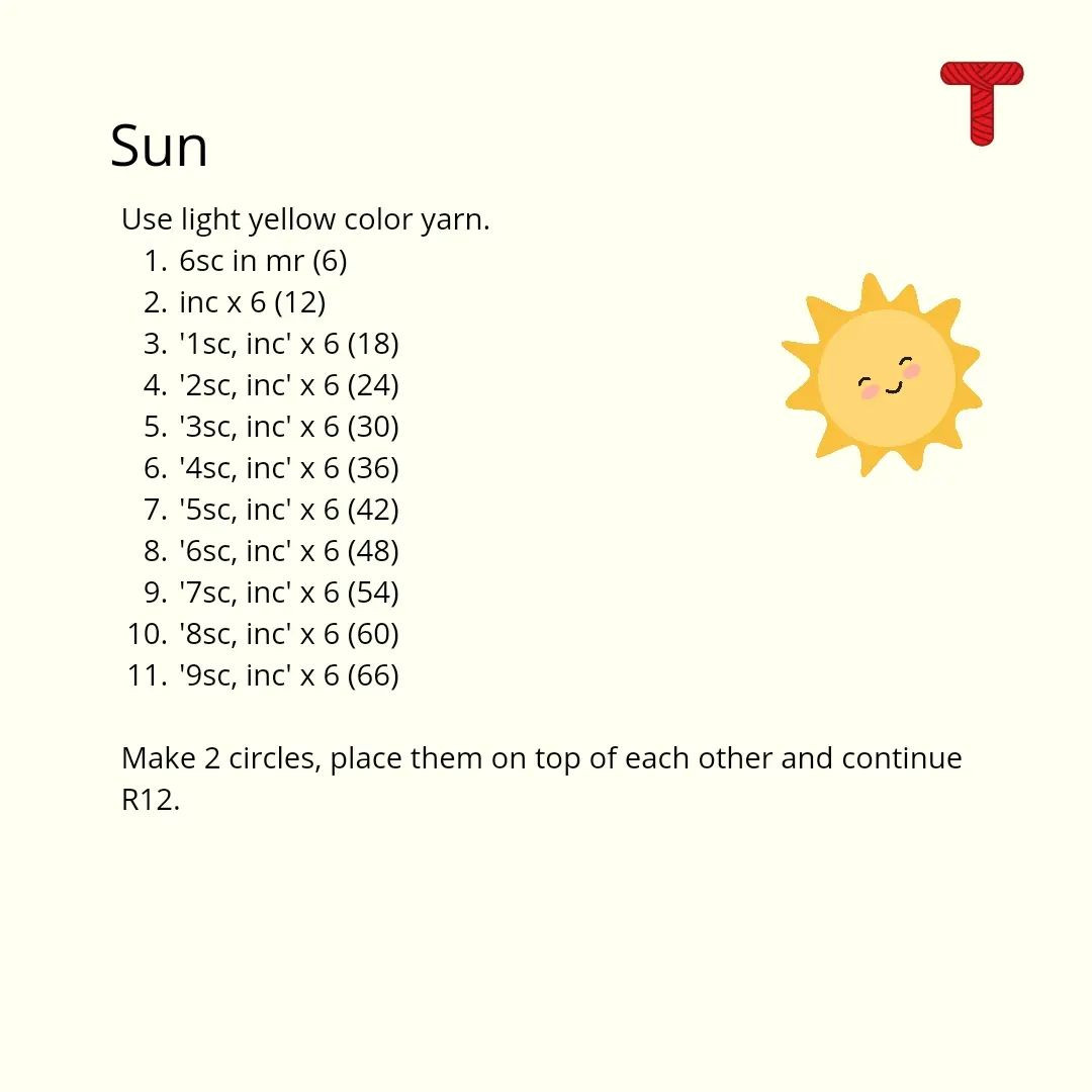 free crochet pattern sun