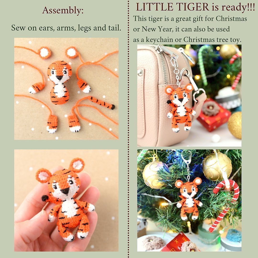 free crochet pattern tiger stripe keychain