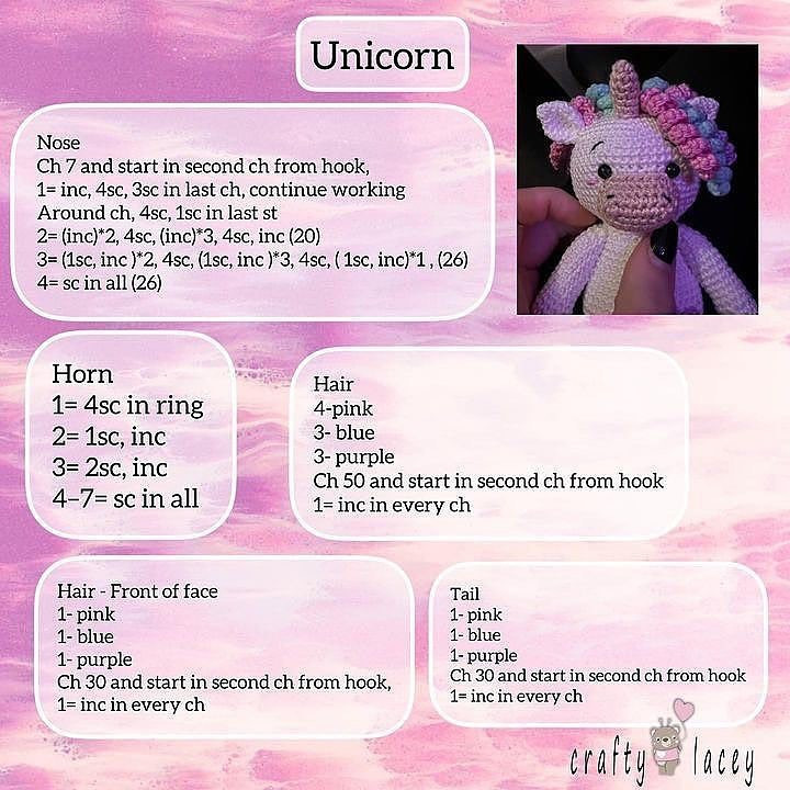 free crochet pattern unicorn