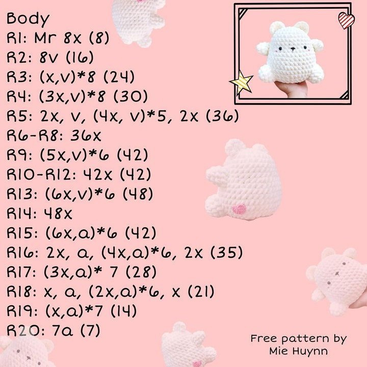 free crochet pattern white bear