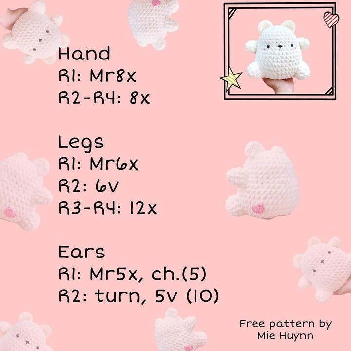 free crochet pattern white bear