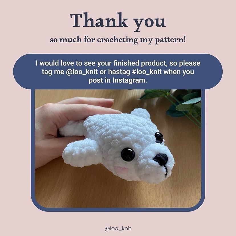 free crochet pattern white seal