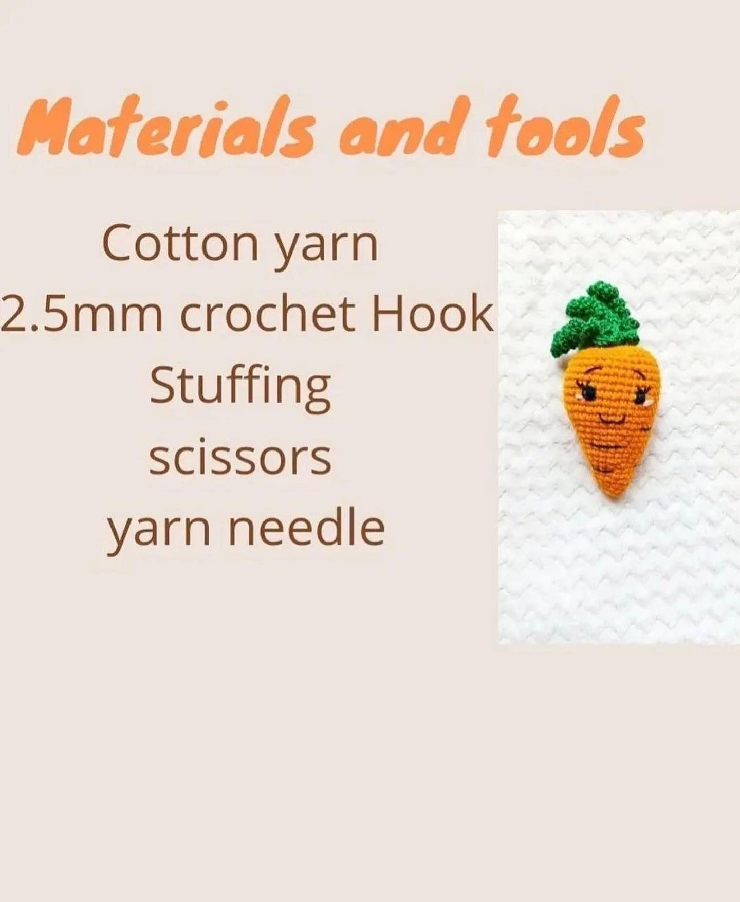 free crochet pattern yellow carrot