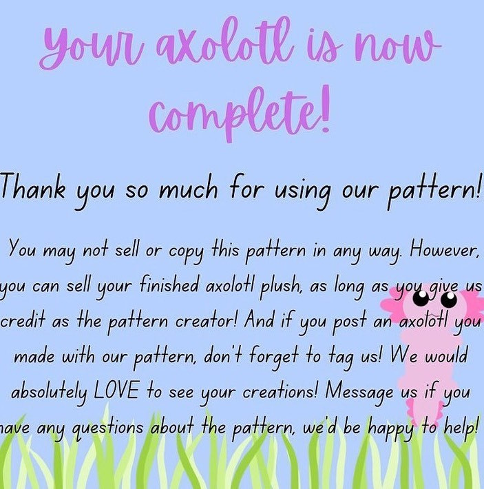 Free pattern baby axolotl