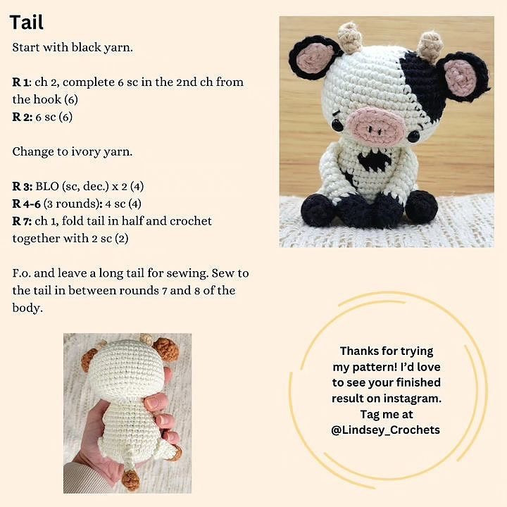 free pattern dairy cow