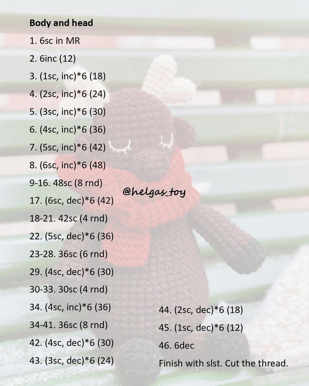 free pattern deer crochet