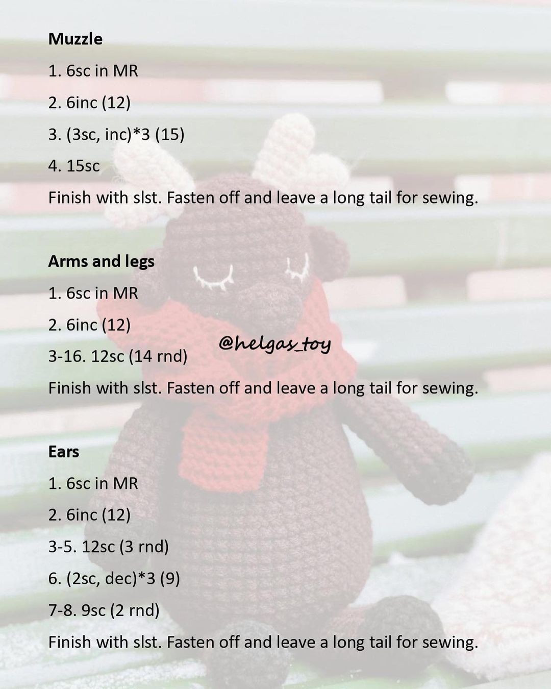 free pattern deer crochet