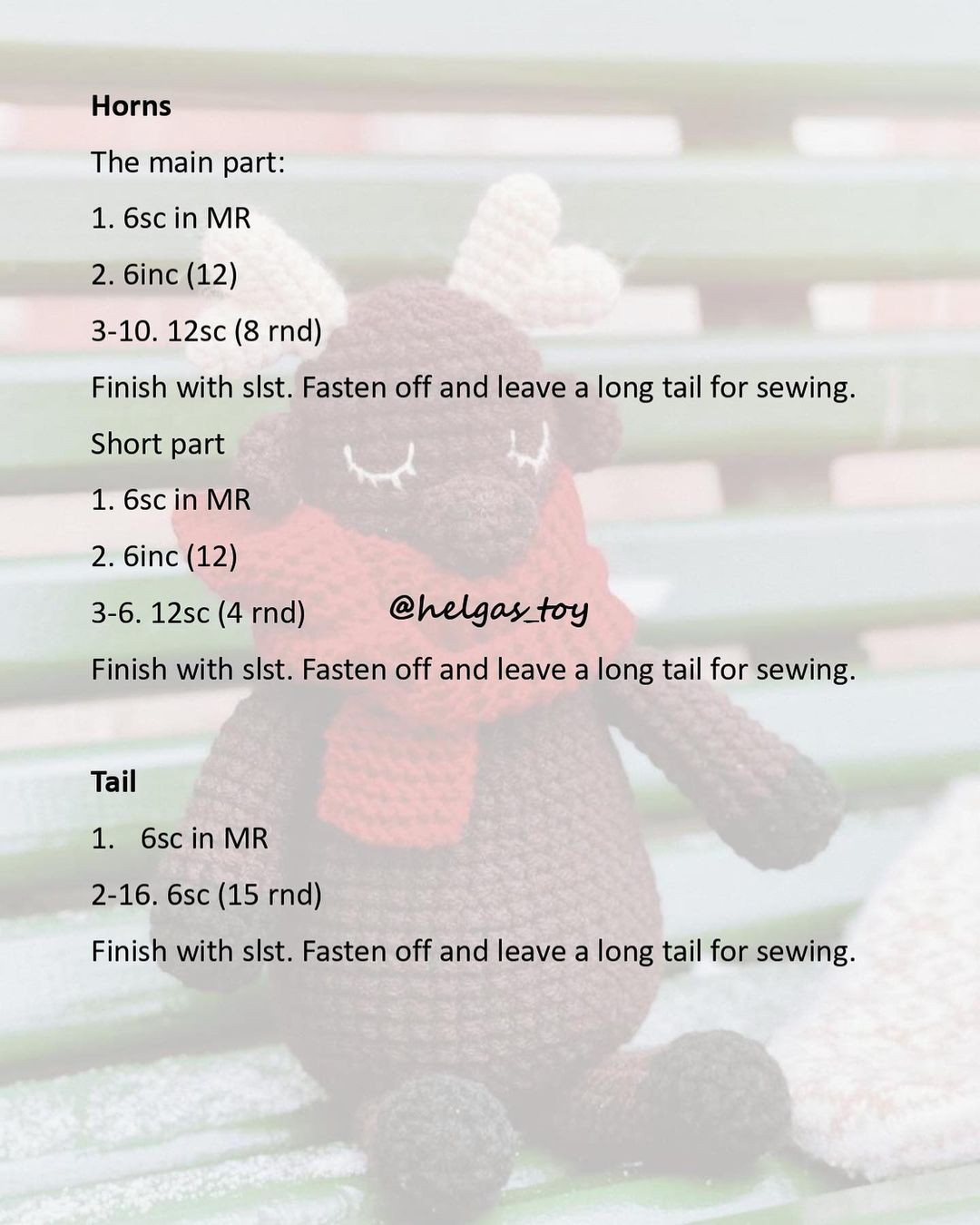 free pattern deer crochet