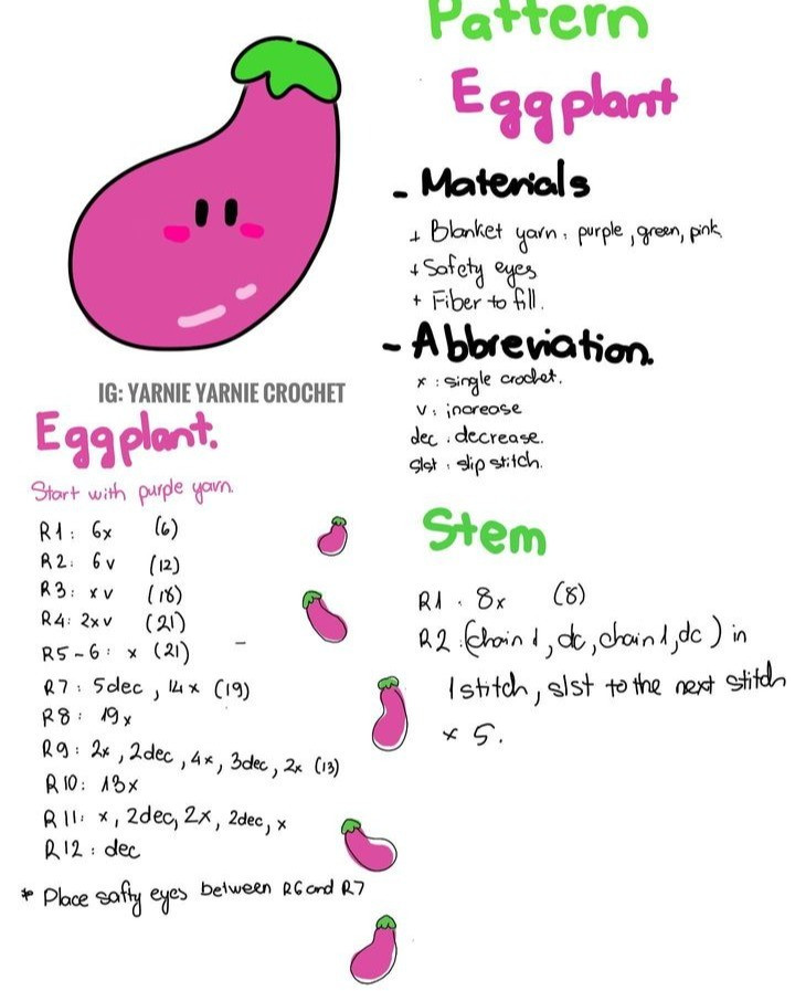 free pattern eggplant