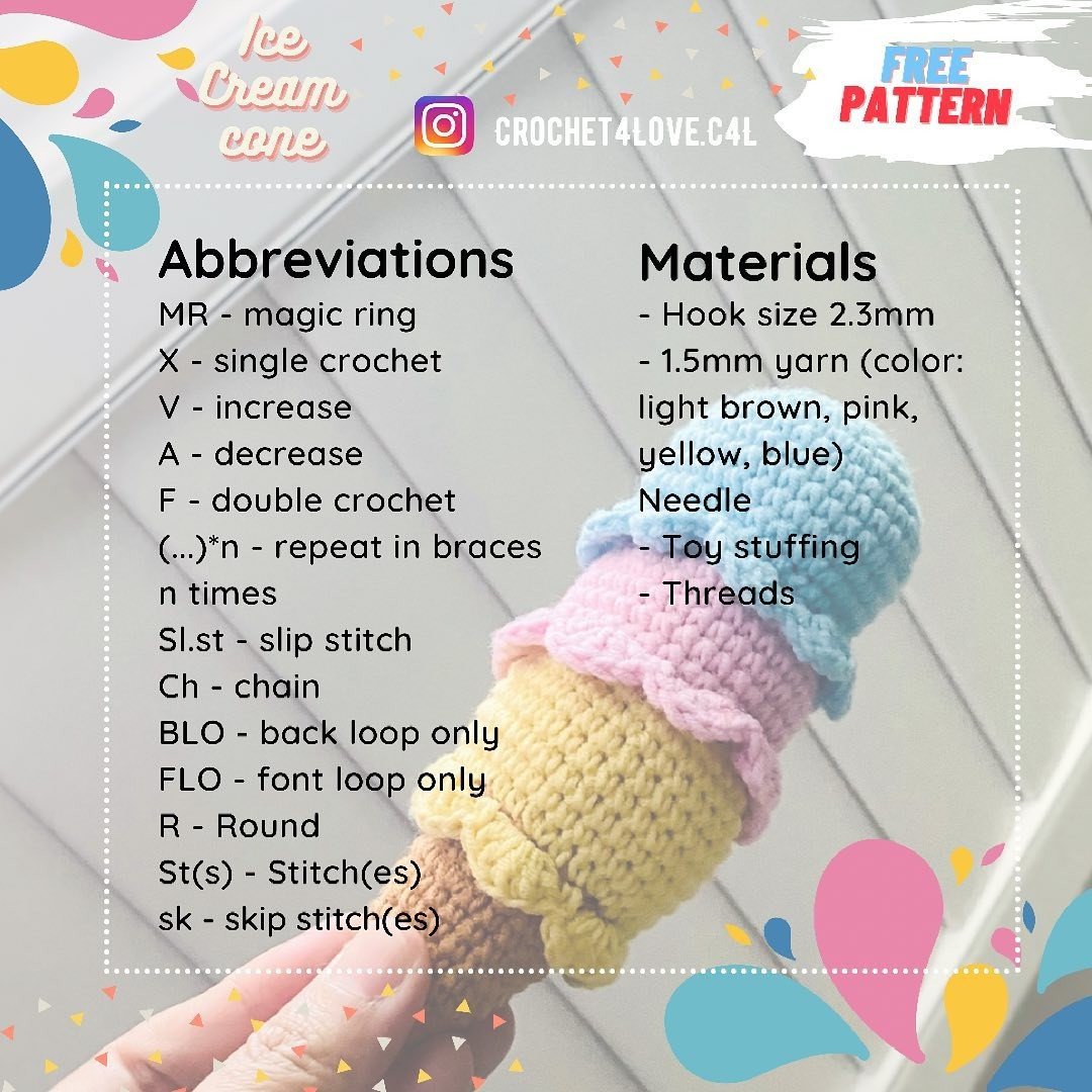 Free pattern ice cream cone