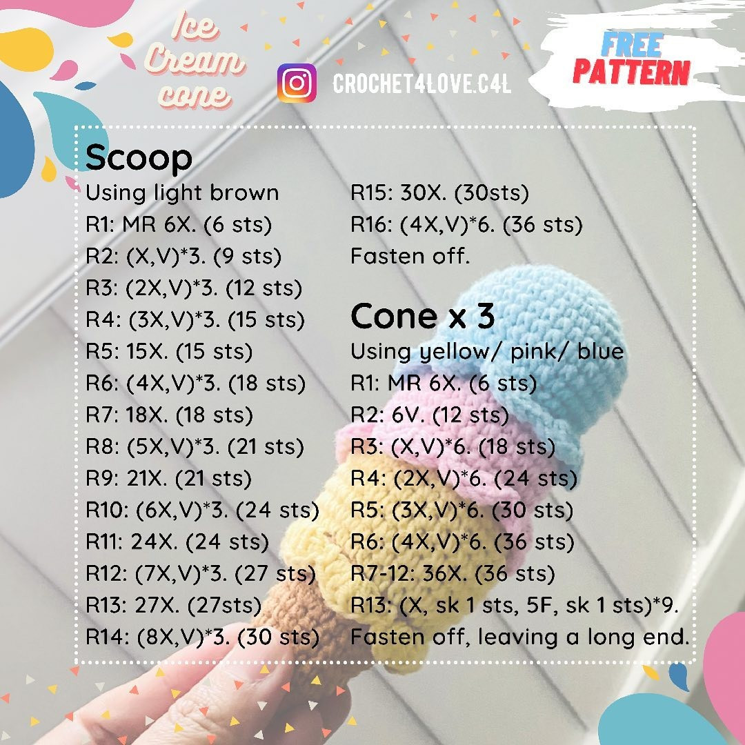 Free pattern ice cream cone