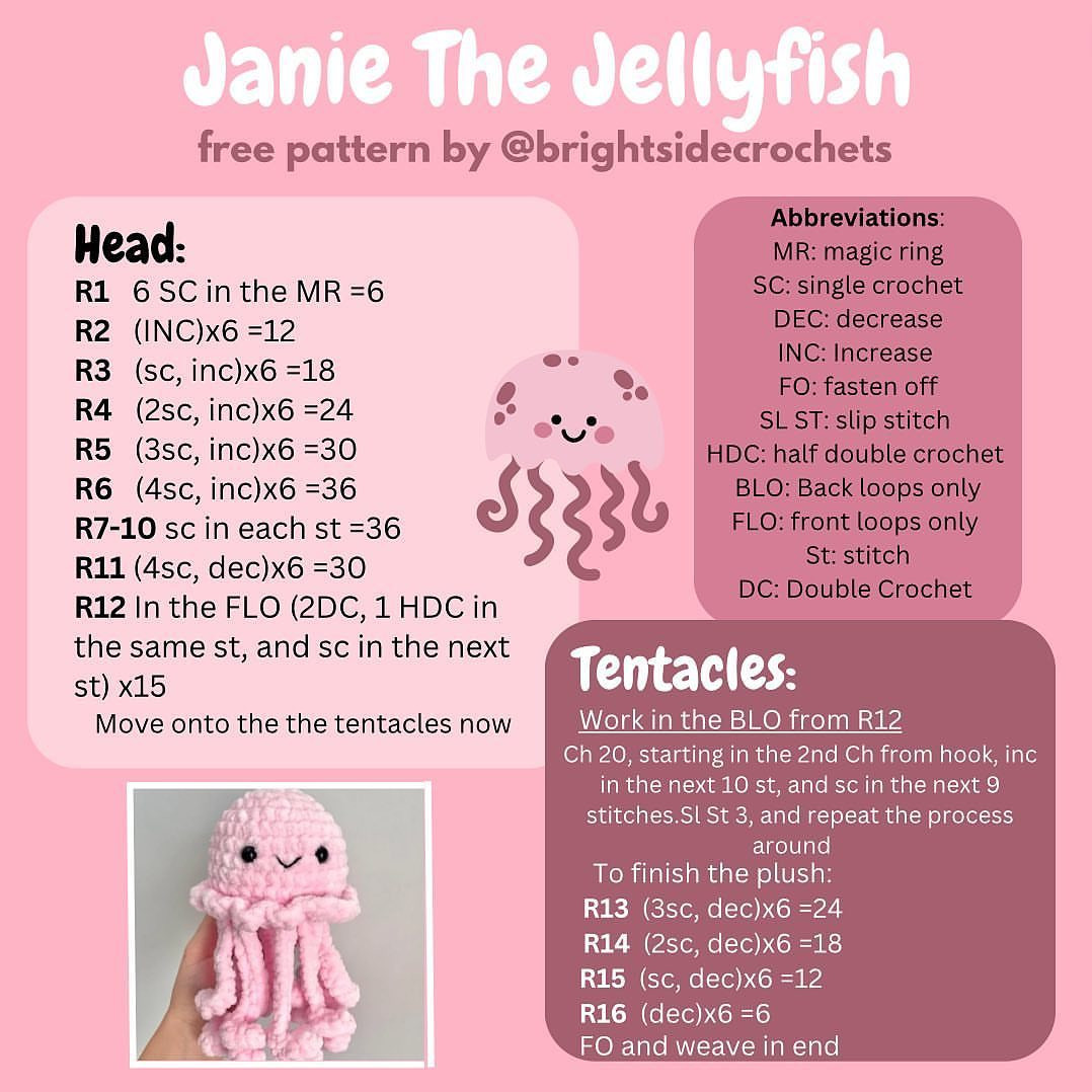 free pattern Janie the jellyfish