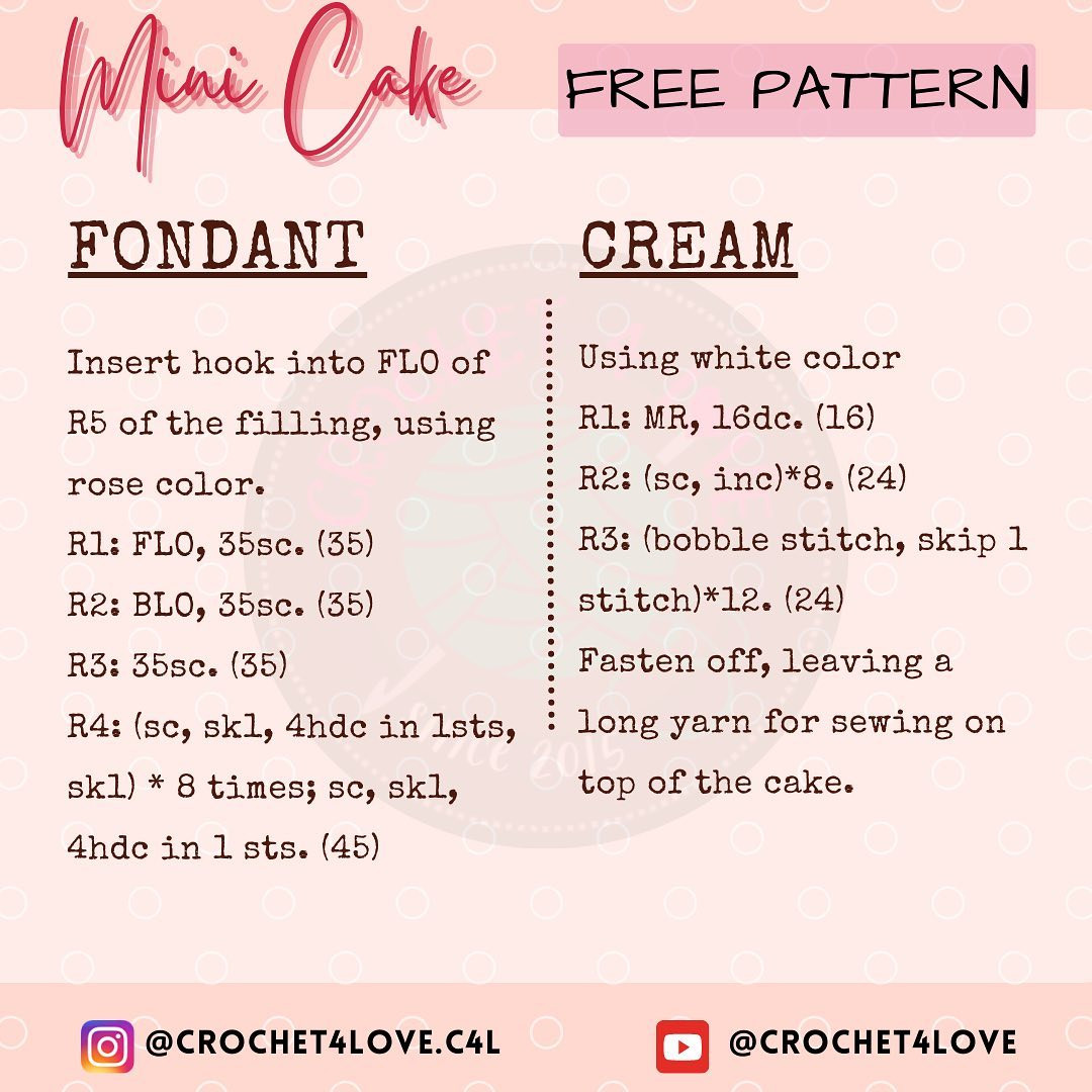 free pattern mini cake
