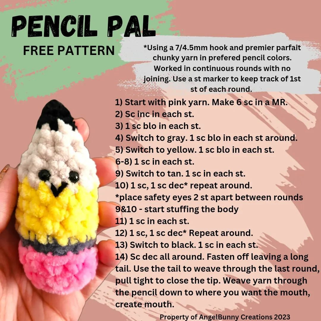 free pattern pencil pal