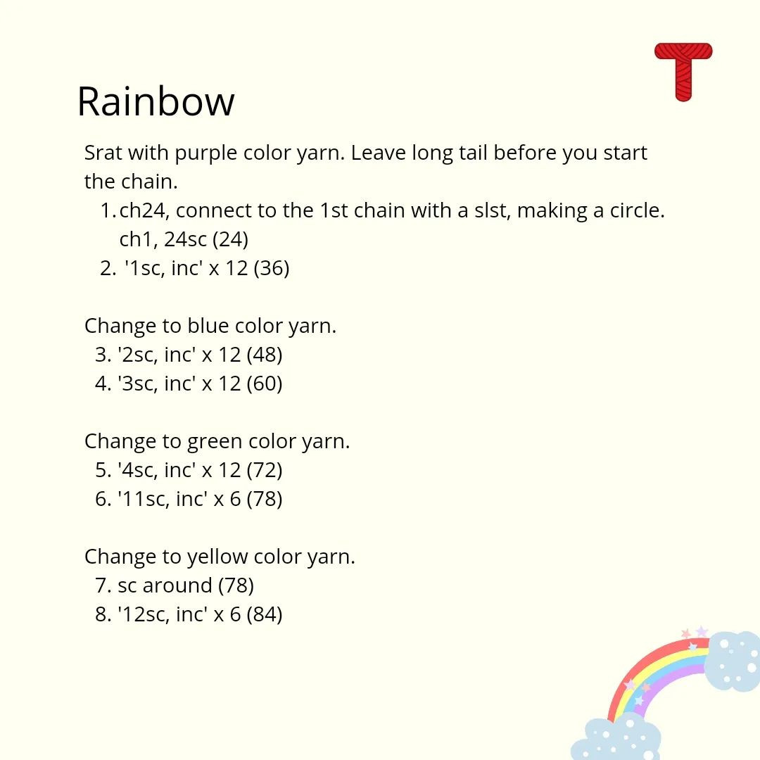 free pattern rainbow
