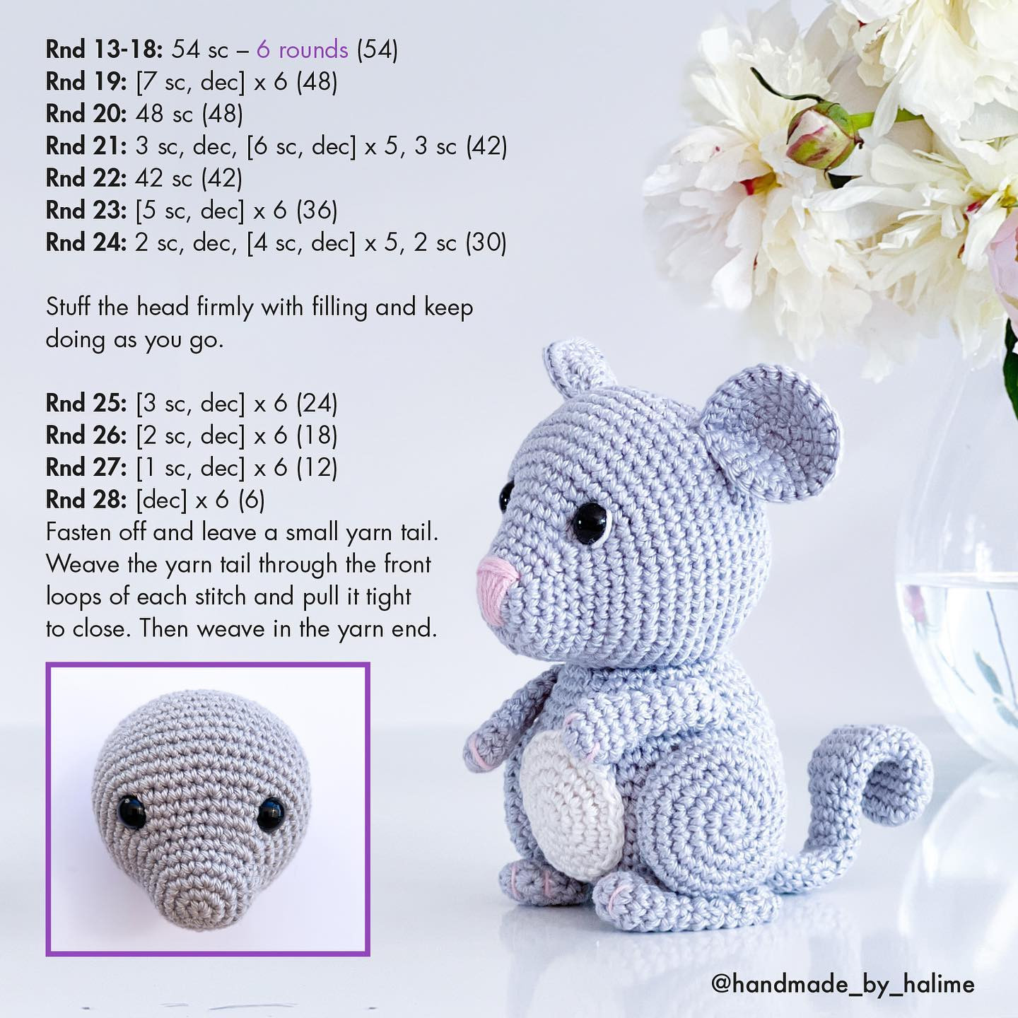 Gray and white belly crochet pattern