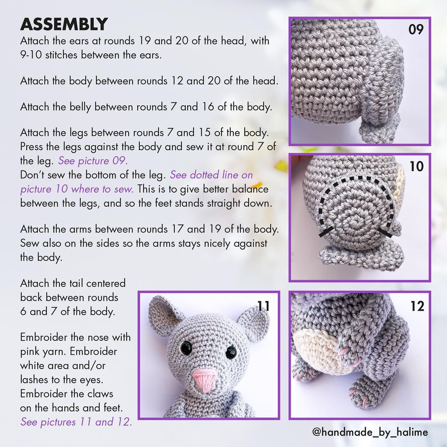 Gray and white belly crochet pattern