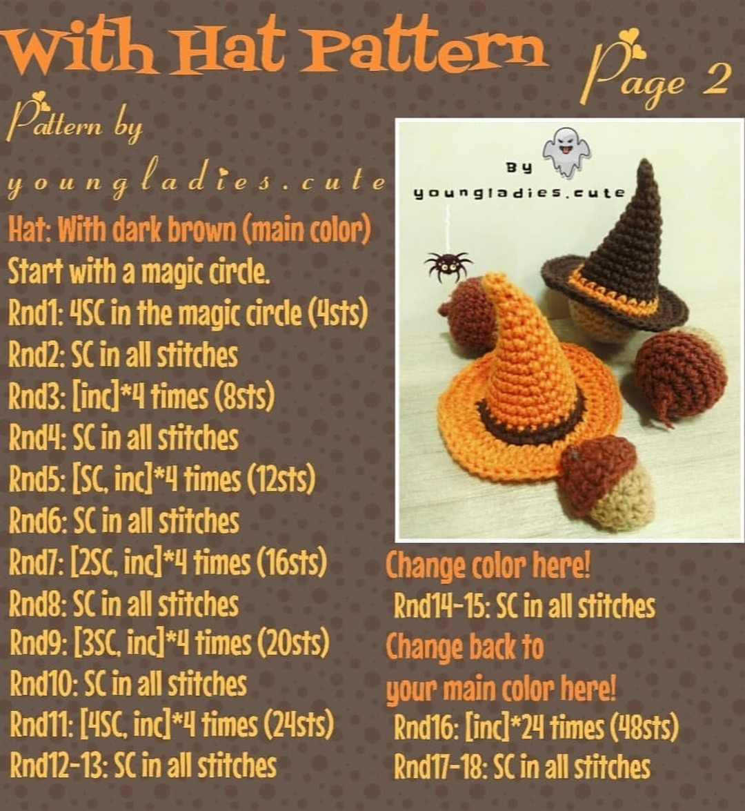 Halloween magic hat crochet pattern