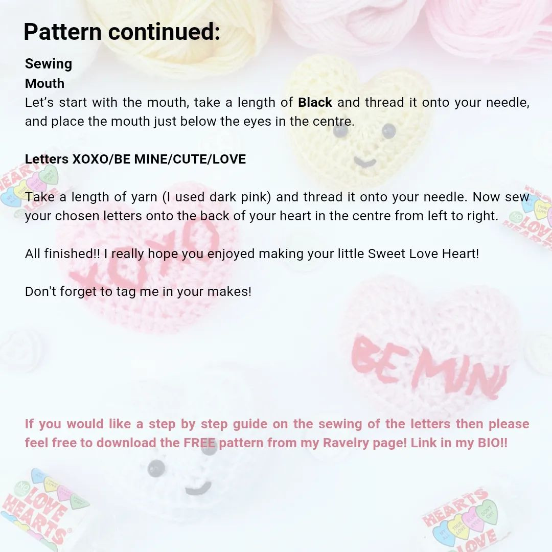 Heart crochet pattern xoxo