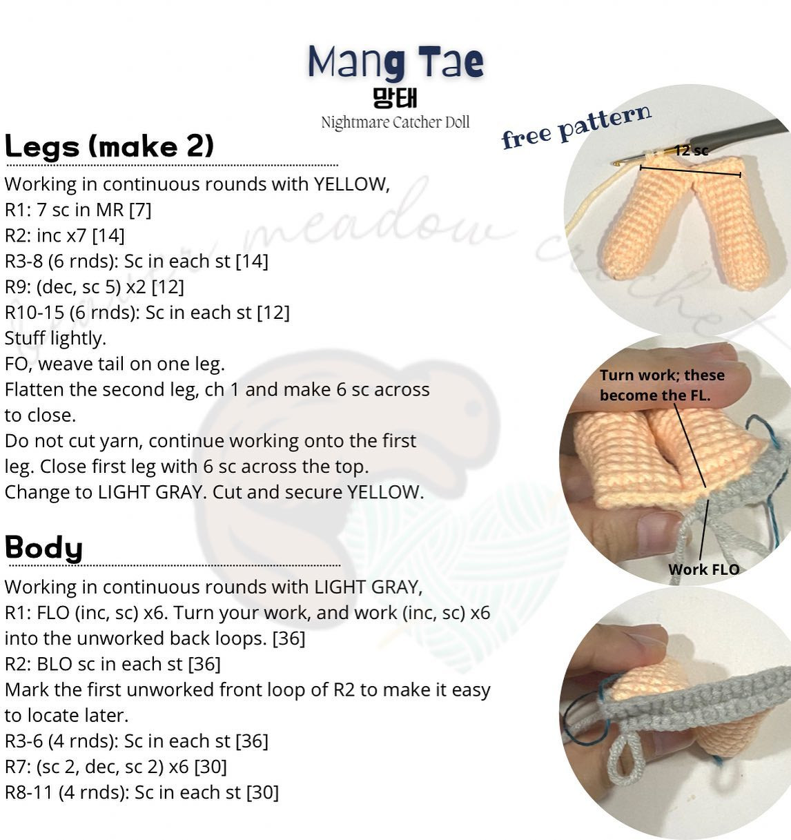 Mangtae crochet pattern