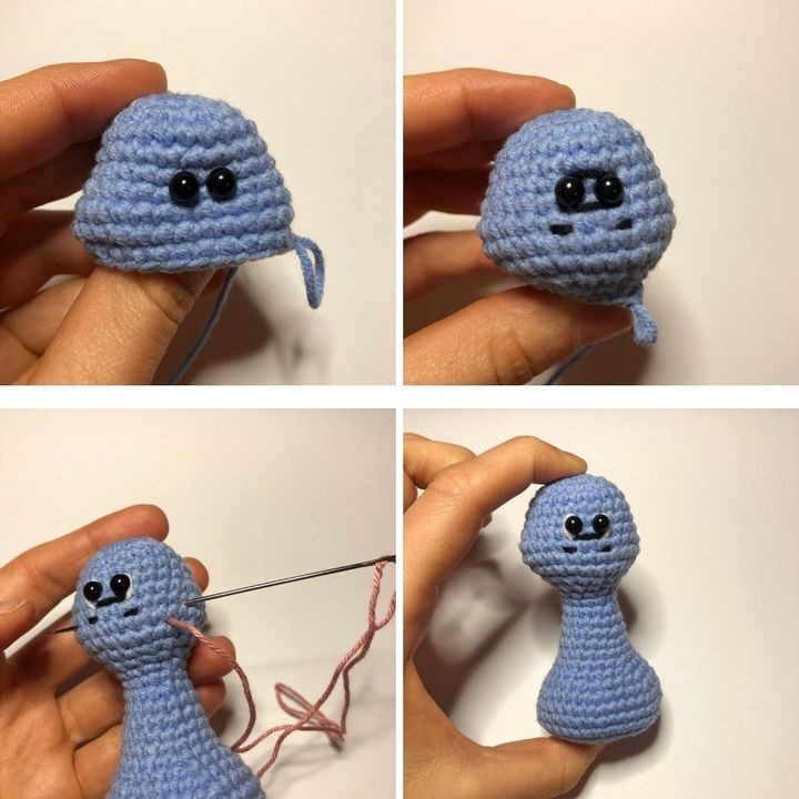 Newly hatched baby dinosaur crochet pattern.