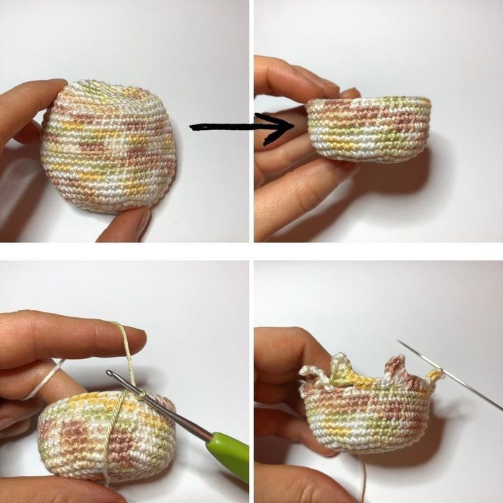 Newly hatched baby dinosaur crochet pattern.