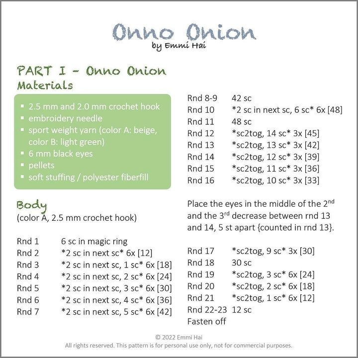 pattern onno onion