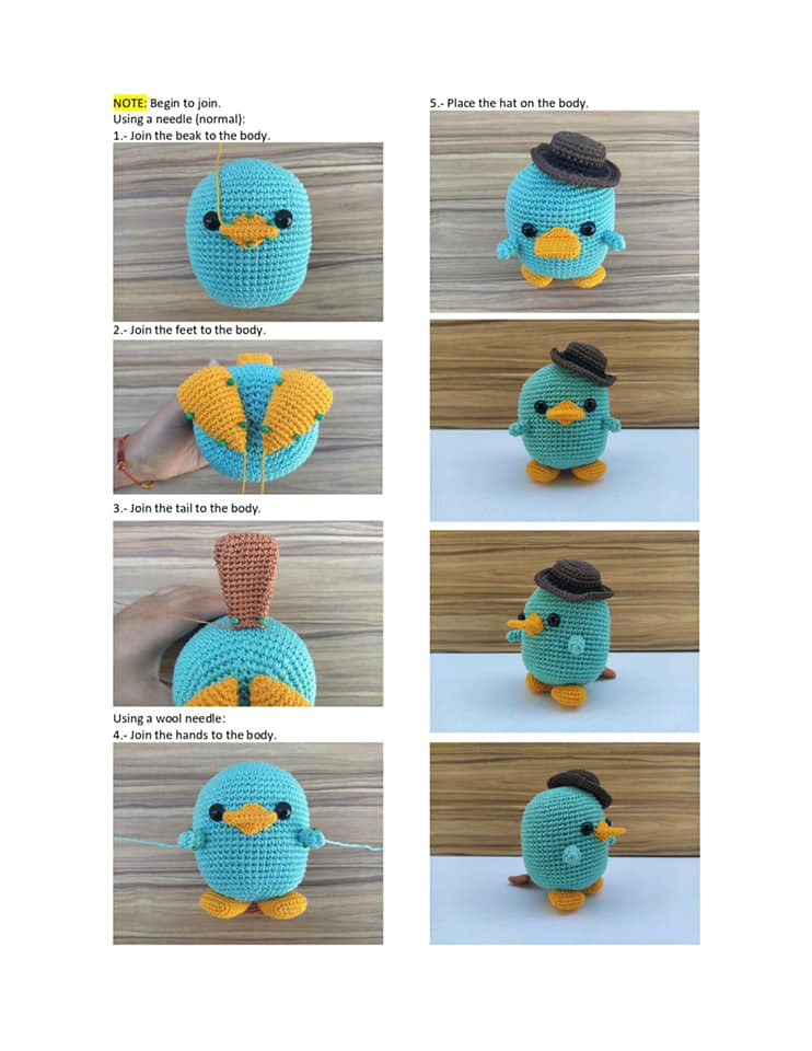 perry the platypus crochet pattern