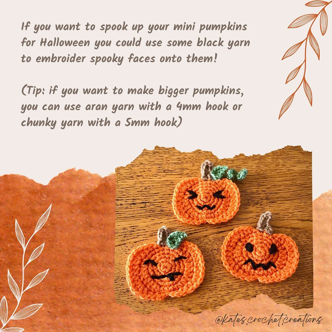 Pumpkin hair clip crochet pattern