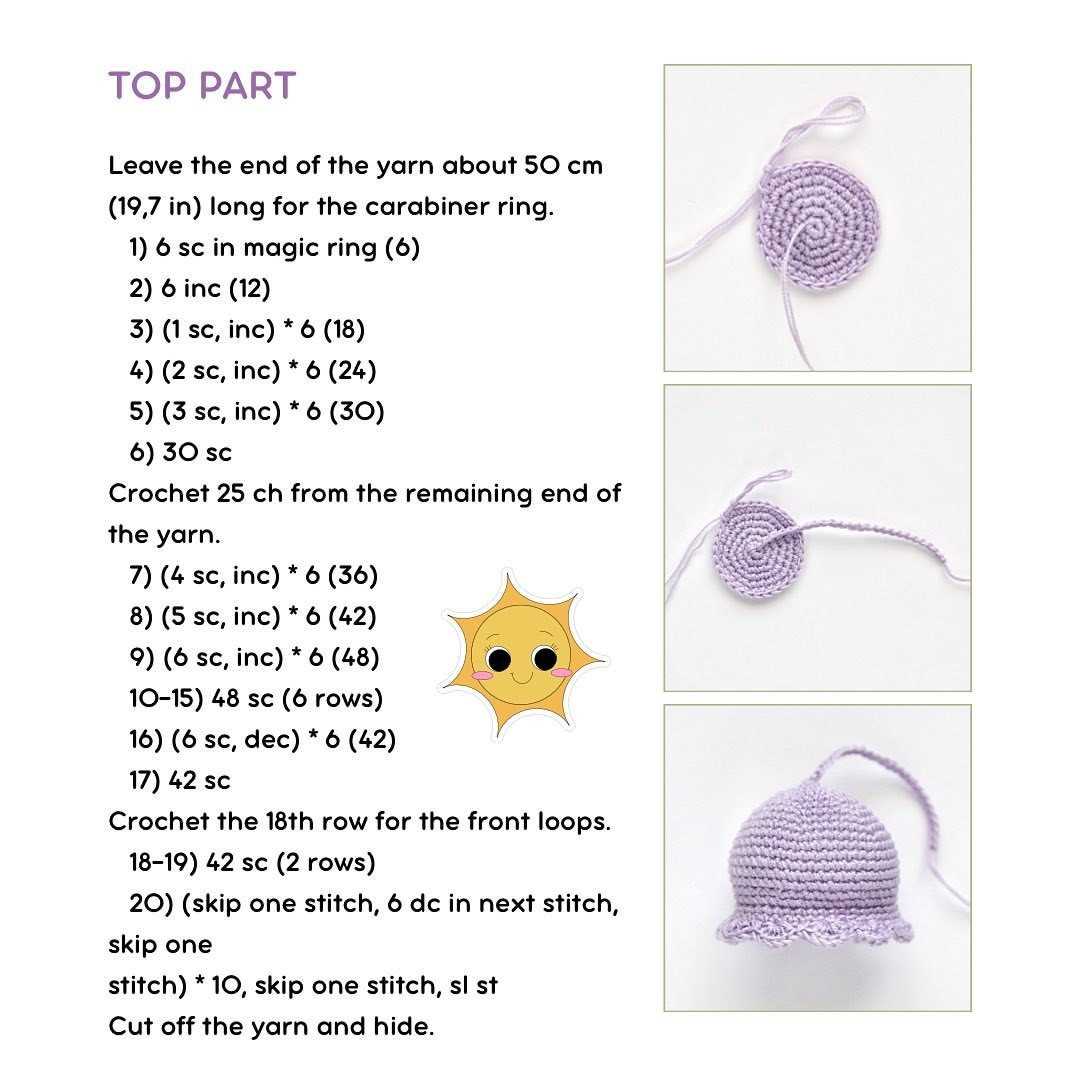 Purple jellyfish crochet pattern