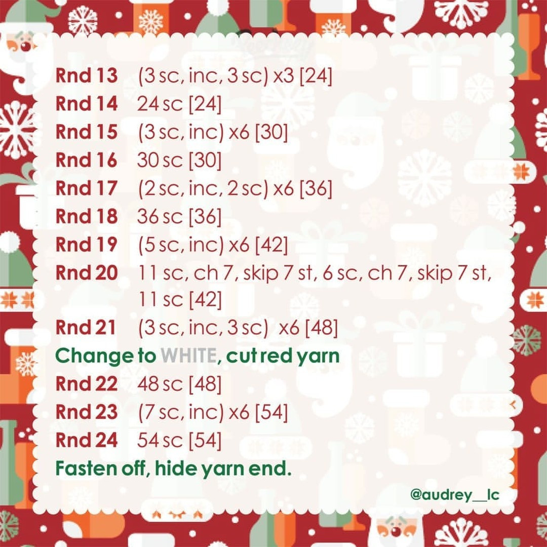 Santa Claus hat crochet pattern