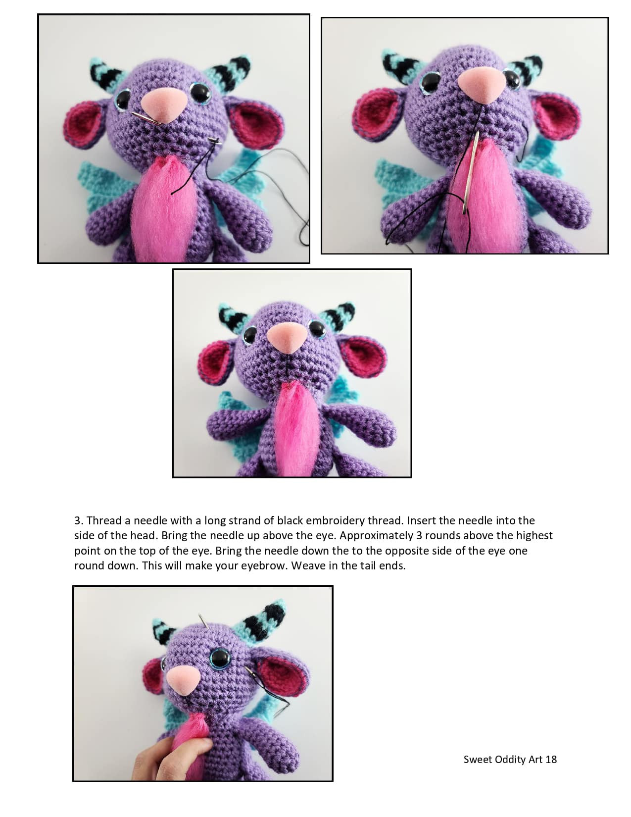 Sweet oddity art mini baphomet crochet pattern