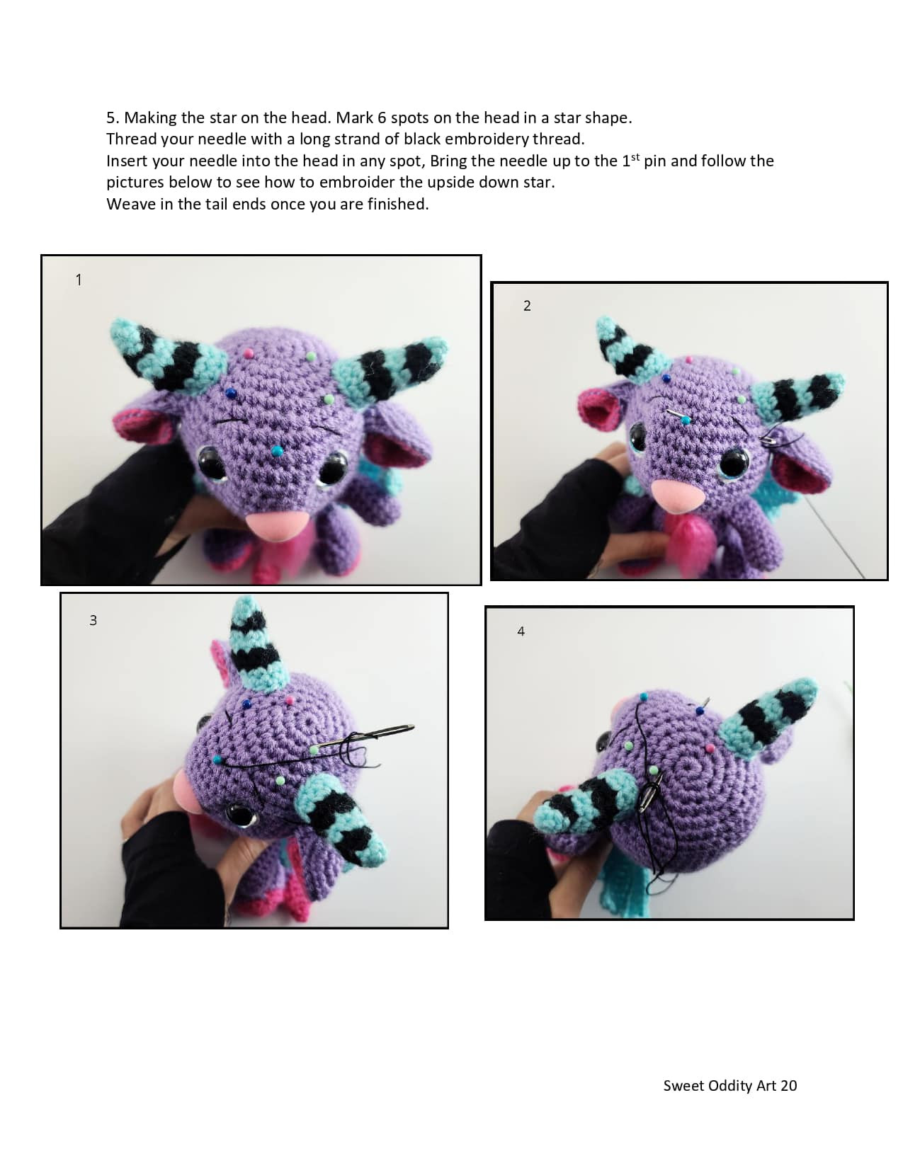 Sweet oddity art mini baphomet crochet pattern