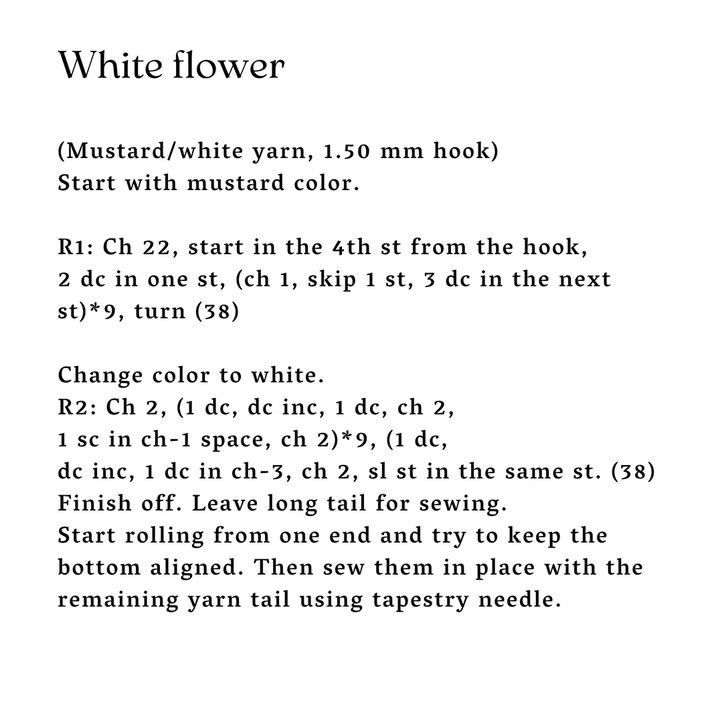 White flower crochet pattern
