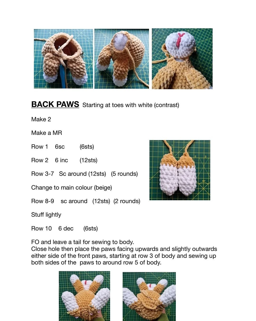 White muzzle rabbit crochet pattern