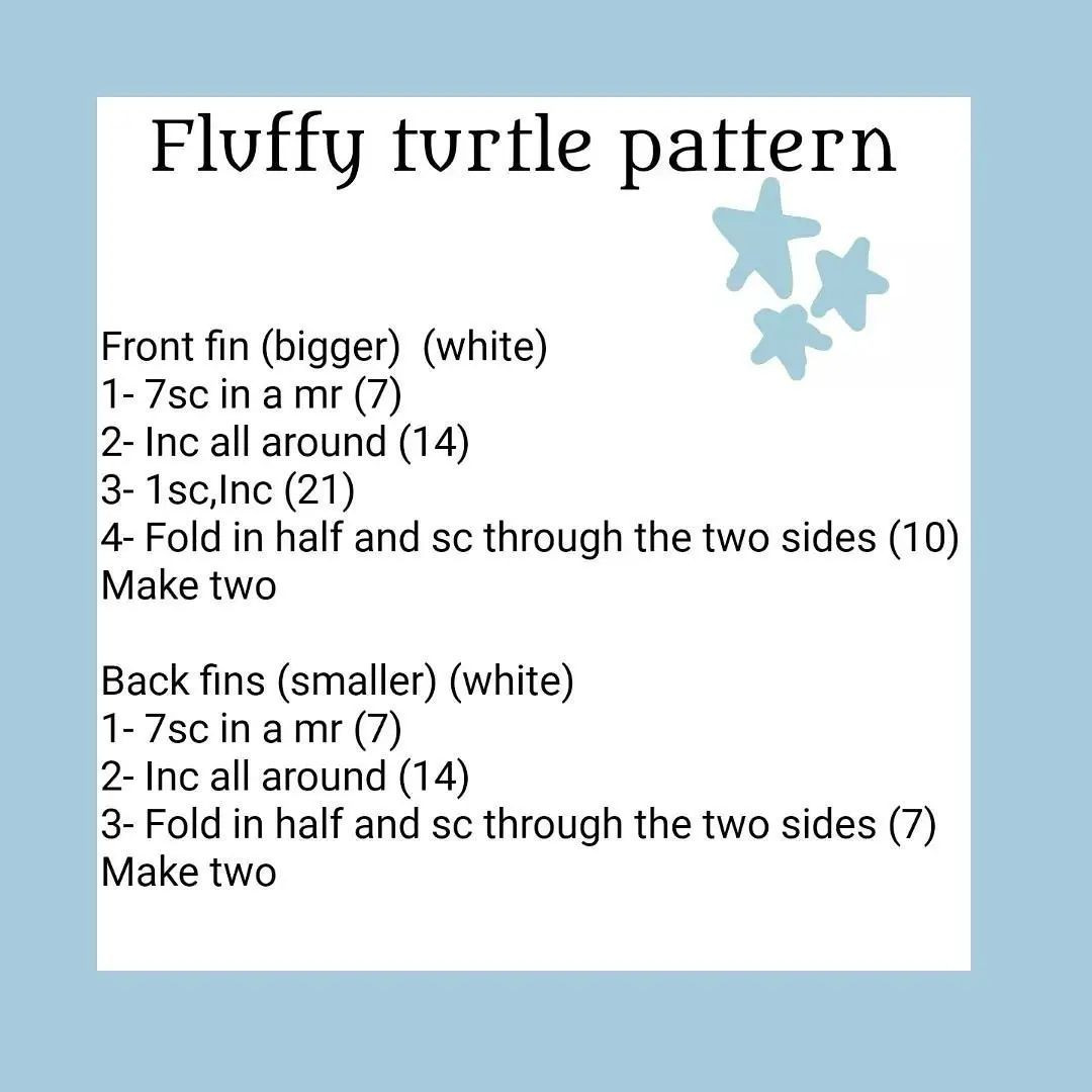 White turtle wool crochet pattern, blue shell.