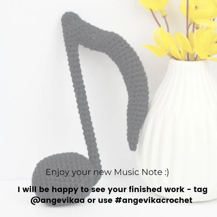 black musical notes.crochet pattern