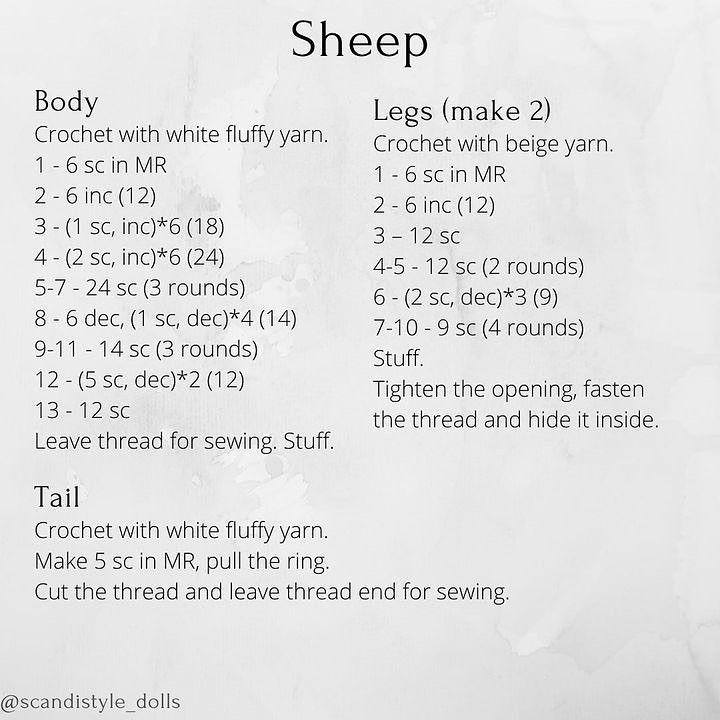 Black sheep with white wool, brown sheep with white wool.free crochet pattern
