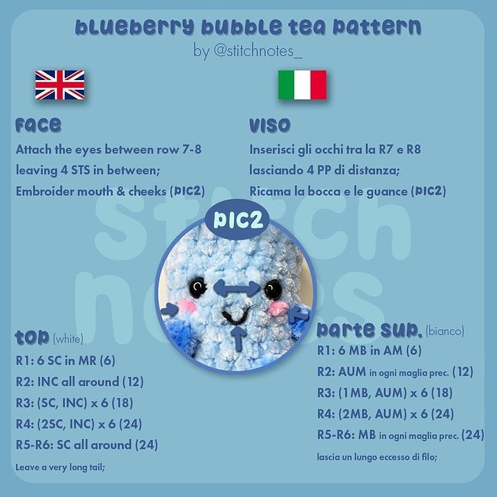 blueberry bubble tea crochet pattern