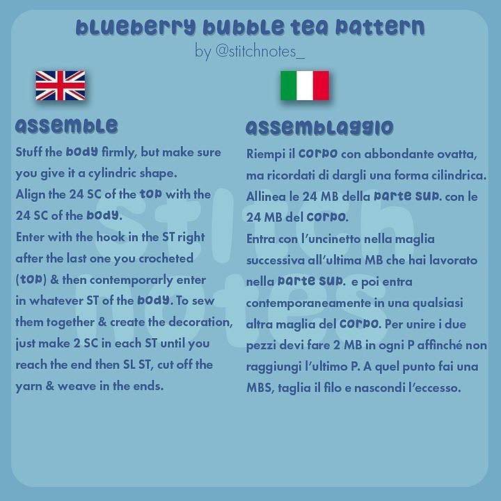 blueberry bubble tea crochet pattern