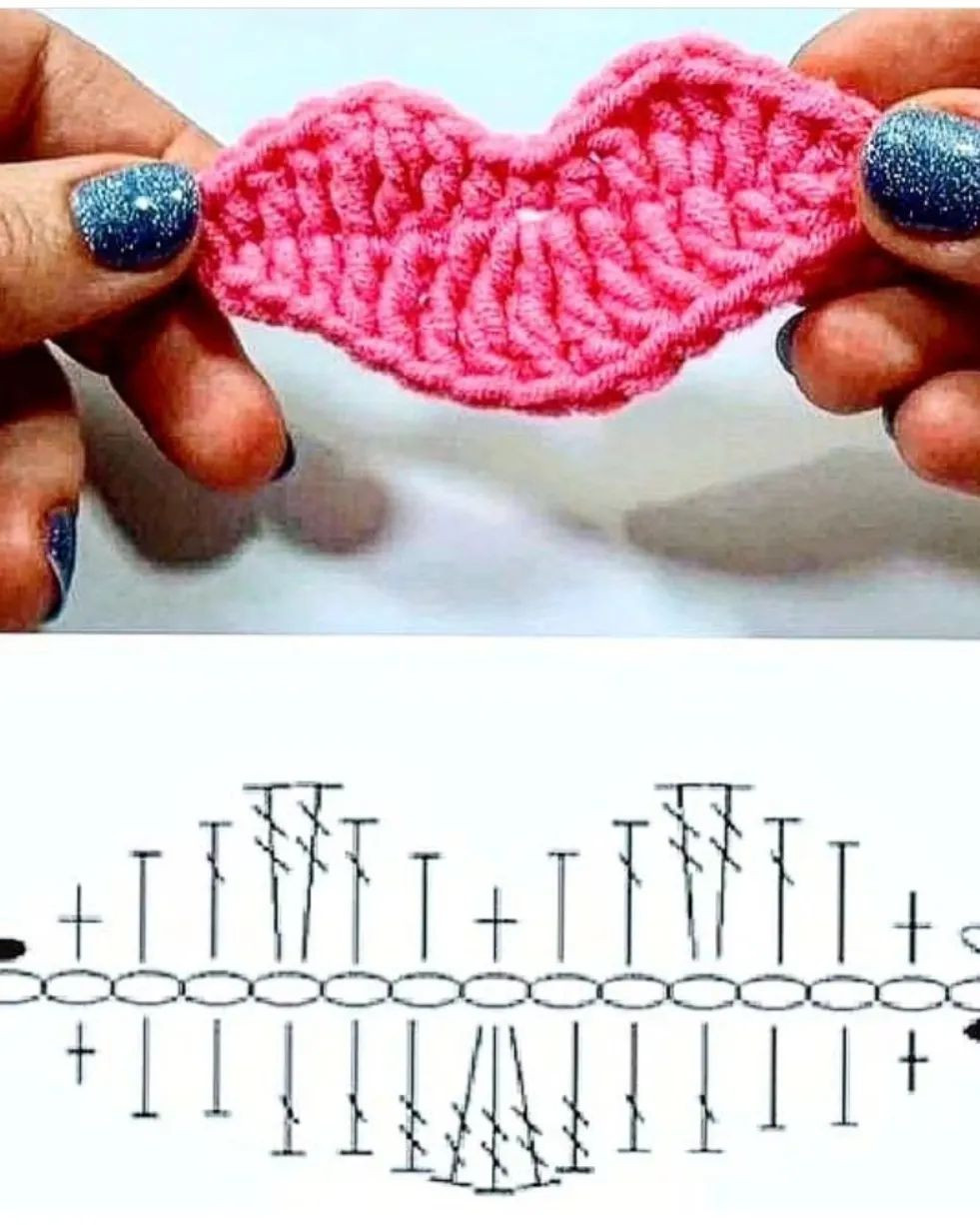 brown mustache, pink lips, pink bow, circle, crochet pattern