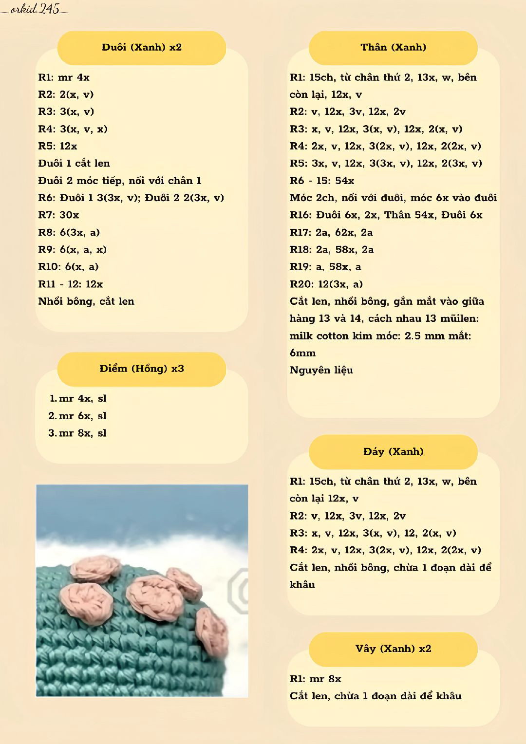 Chart móc cá voi màu xanh, đốm màu hồng.