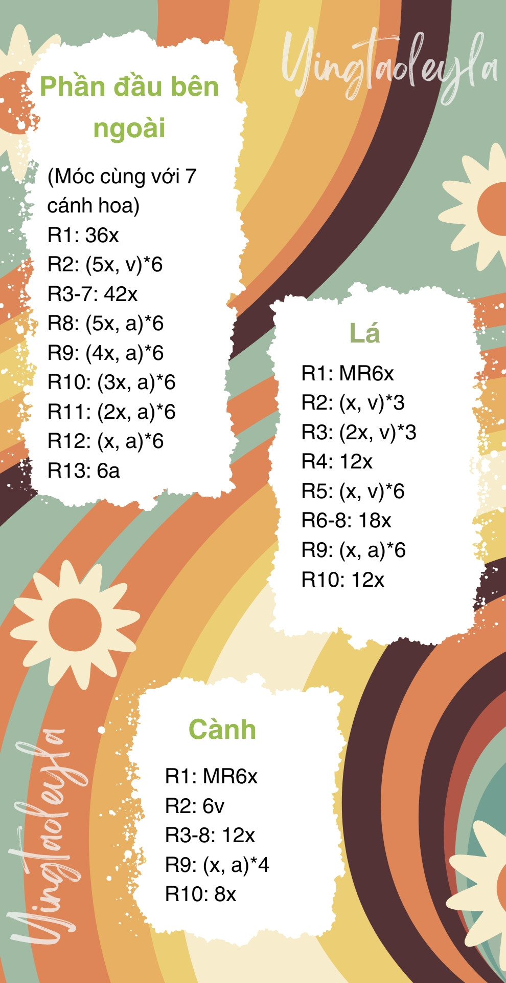 Chart móc Hoa bảy màu, tóc màu vàng, cánh hoa bảy màu