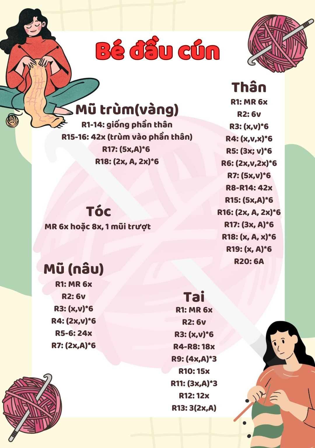 Chart móc len bé đầu cún.