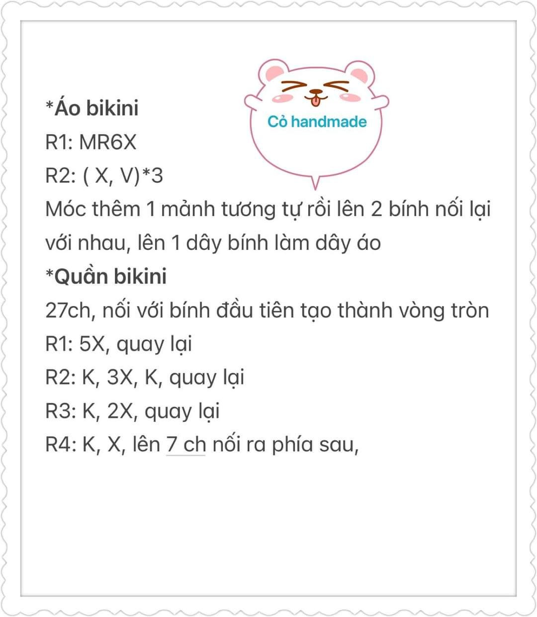 chart móc len heo mặc bikini