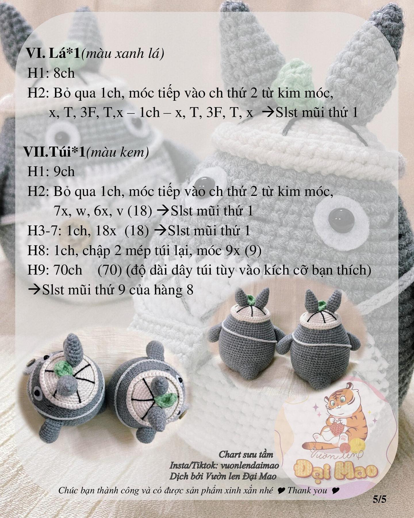 chart thần rừng totoro