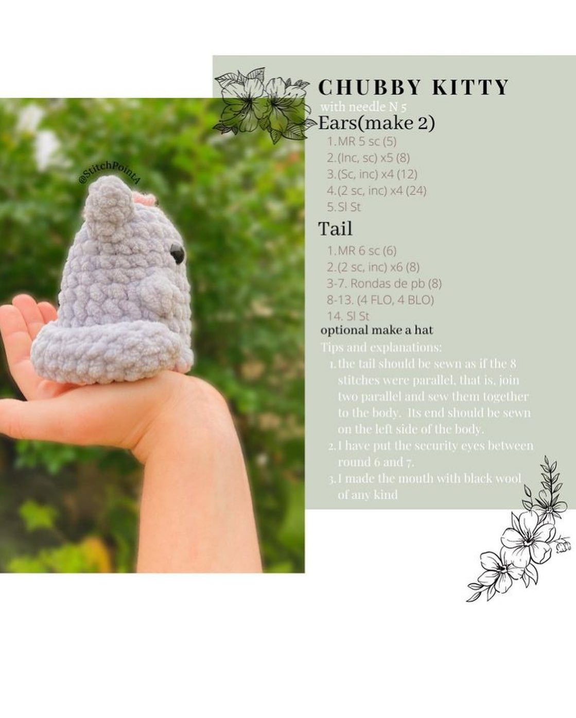 chubby kitty crochet pattern